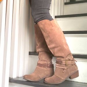 Naughty Monkey Lone Rider Cowboy Style Suede Knee High Boots